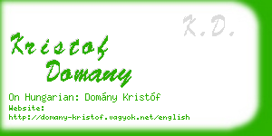kristof domany business card